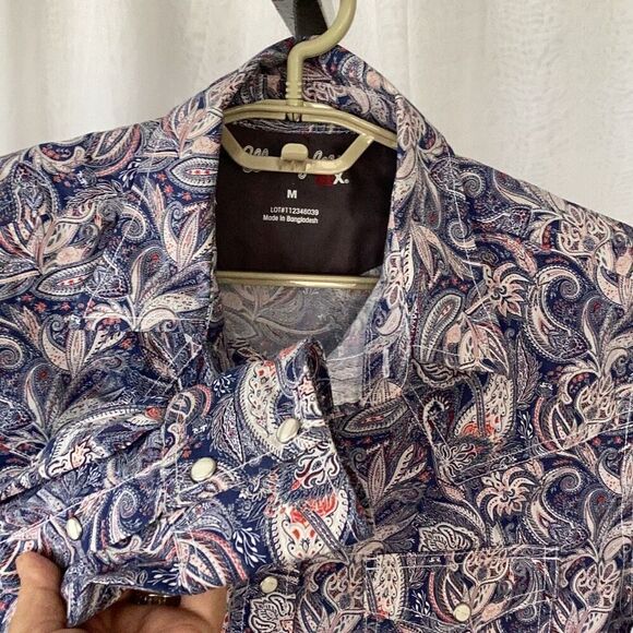 Wrangler 20X Advanced Comfort Long Sleeve Shirt Pearl Snap Men’s Medium - Picture 6 of 9